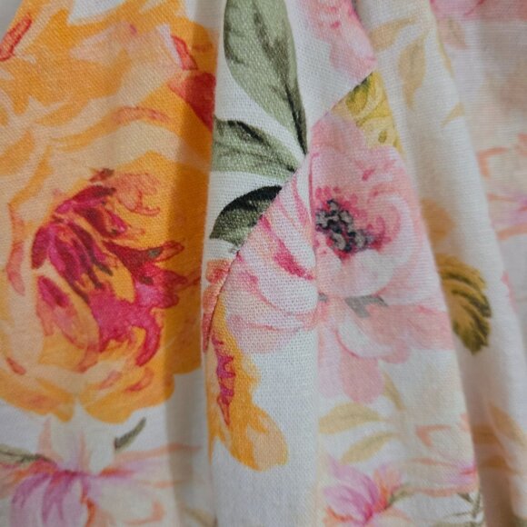 For Love & Lemons Julep Mini Dress Linen Blend Floral Deep V Size M - Picture 9 of 12